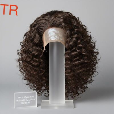 Perruques de cheveux humains bouclés résolution 240*320 avec matériau laminé et services OED et ODM123456789
