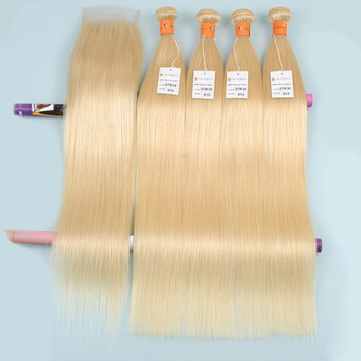 Perruques blondes libres de cheveux de dentelle d'embrouillement fait sur commande pleines Remy Virgin Hair Fringe Wig 100%
